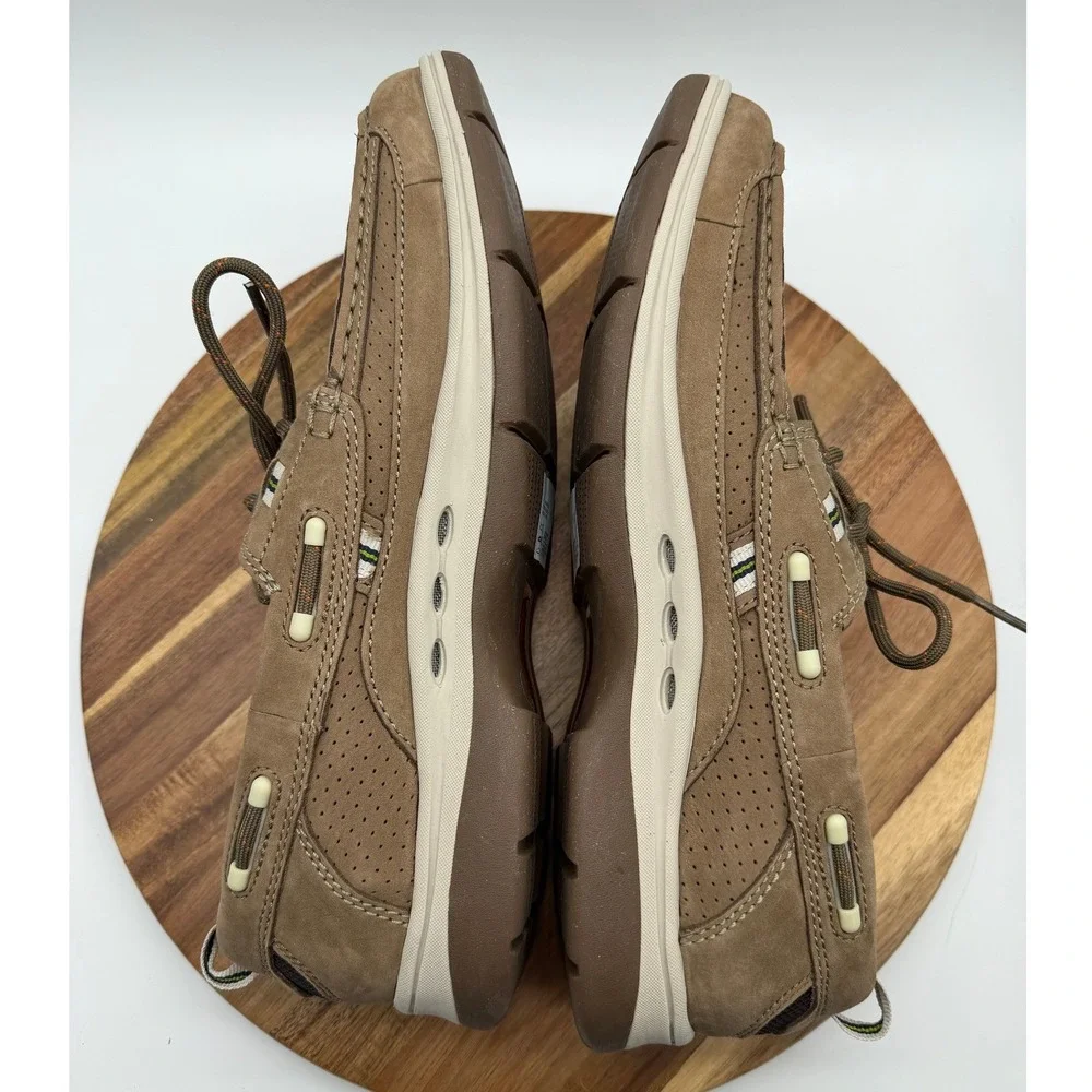 Clarks Unstructured Men's 9W Annapolis Boat Shoes Taupe Nubuck Leather‎ 0726
